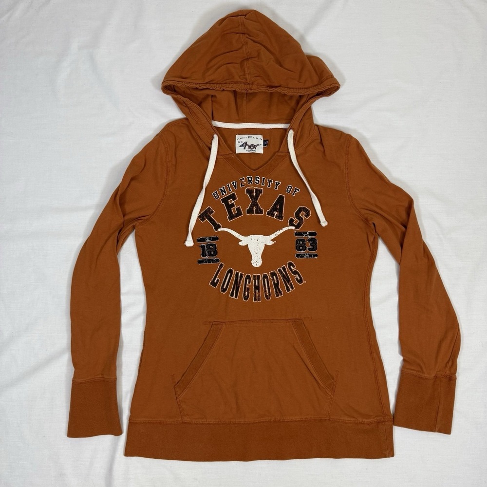 G-III 4HER by Carl Banks Womens Texas Longhorns Football Hoodie Orange- Size XL
